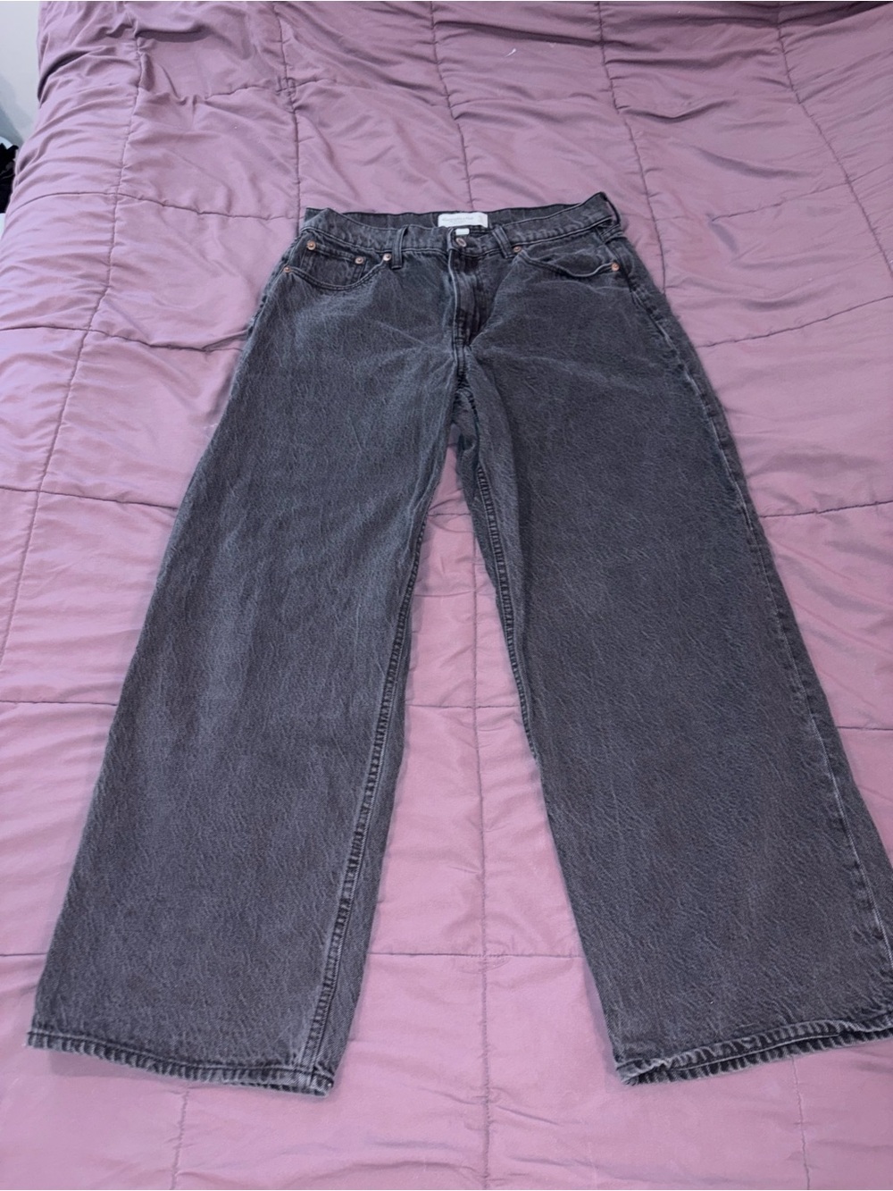 Abercrombie & Fitch Wide-Leg Black Wash Jeans Size 27/4S